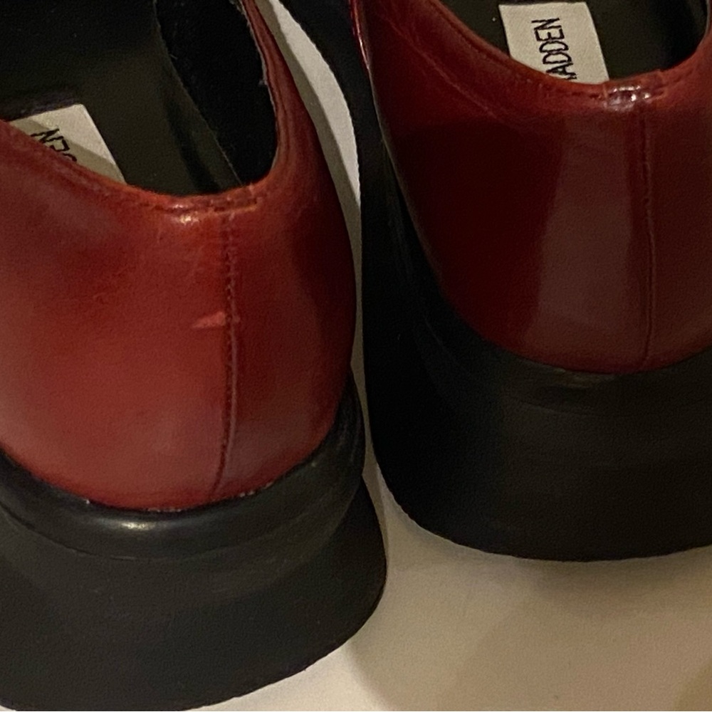 Steve Madden red Leather clogs US 7.5 - Picture 5 of 9